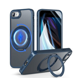 MINIKA iPhone SE3 iPhone SE2 �p �P�[�X Magsafe �Ή� 360�x��] �X�^���h�t�� ���@�\ �X�}�z�P�[�X ��Phone ��2/��3 �P�[�X �ČRMIL�K�i �ϏՌ� �w��h�~ ���ϖh�~ �}�O�Z�[�t �����O �}�O�l�b�g���� ���C