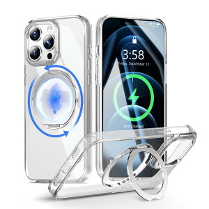 MINIKA iPhone 12 Pro Max �p �P�[�X Magsafe �Ή� 360�x��] �X�^���h�t�� ���@�\ �X�}�z�P�[�X ��Phone 12 Pro Max �P�[�X �N���A �ČRMIL�K�i �ϏՌ� �w��h�~ ���ϖh�~ �}�O�Z�[�t �����O �}�O�l�b�g���� 