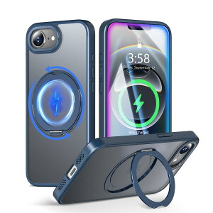 MINIKA iPhone 16e �p �P�[�X Magsafe �Ή� 360�x��] �X�^���h�t�� ���@�\ �X�}�z�P�[�X �����ӂ���16e �P�[�X �ČRMIL�K�i �ϏՌ� ���ϖh�~ �w��h�~ �}�O�Z�[�t �����O �}�O�l�b�g���� ���C�� ���X�[