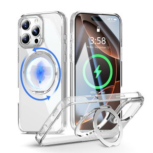 MINIKA iPhone 16 Pro �p �P�[�X Magsafe �Ή� 360�x��] �X�^���h�t�� ���@�\ �X�}�z�P�[�X ��Phone16Pro �P�[�X �N���A �ČRMIL�K�i �ϏՌ� �w��h�~ ���ϖh�~ �}�O�Z�[�t �����O �}�O�l�b�g���� ���C�� 