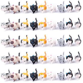 【AAGWW】働物フィギュア 猫 フィギュア 子猫玩具セット ミニトイ フィギュア 猫キャラ 誕生日 パーティー小物 ダーク系(45個入り，全部で5セットです)