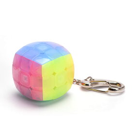FAVNIC キーホルダー マジックキューブ かわいい おしゃれ 3x3x3 キーチェーン 魔方 立体パズル ​ キューブ Magic Cube キーチェーン (ゼリー 3x3)