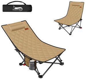 DesertFox �L�����v�`�F�A ���N���C�j���O�`�F�A �A�E�g�h�A�`�F�A �܂肽���� �w������p�x4�i�K���� �R���p�N�g 1�b�݉c�E�P�� ���[�`�F�A �y�ʁy�ω׏d150kg�z�C�X �֎q���ނ� �o�R �g�ѕ֗�