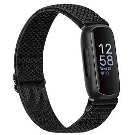 [TumpCez] ストレッチナイロンスマ ートウォッチベルトFitbit Inspire 3/Fitbit Inspire 2/Fitbit Inspire/Fitbit Inspire HR/Fitbit Ace 2/Fitbit Ace 3 バンドに対応 調節可能通気性快適 耐久性 スポーツ用替えベルト 男 性用女性用 色: ブラック