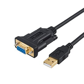 RS232c USB 変換ケーブル, CableCreation USB to RS232 アダプタ【PL2303チップセット内蔵】USB 2.0（オス）- RS232 （メス） DB9ピン シリアル変換ケーブル キャッシャーレジスター/モデム/スキャナー/CNCなどに対応 ブラック 2M