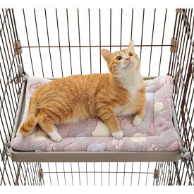 PAWZ Road 猫ベッド ペットベッド マット ケージ用 両面使用 ズレ防止 滑り落ち防止 ハンモック 四隅紐付き 頑丈 丈夫 通年利用 2way 多機能 犬 猫 小動物 敷く リバーシブル 洗える ふわふわ キャットタワー ソファ 可愛い - グレー 50×35cm