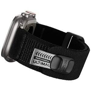 ULTIMAL �R���p�`�u�� Apple Watch SE �o���h �A�b�v���E�H�b�`�o���h 42mm 44mm 45mm 49mm �i�C���� �}�W�b�N�e�[�v �X�|�[�c �����x���g �^�� �ʋC �L�k�� �y�� �V��j�����p (42mm/44mm/45mm/49mm, �u���b�N)