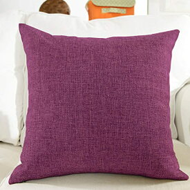 Khooti Decorative Jute Square Cushion Cover Throw pillow cover for Living Room Couch Diwan single seater Sofa, Modern BOHO Medium 18 x 18 Inches / 45 x 45 cm (Colour - Wine)(Set of 1 piece)