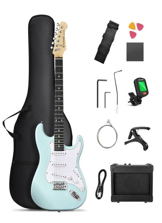 楽天市場】Donner エレキギター 初心者セット STタイプ SSS 