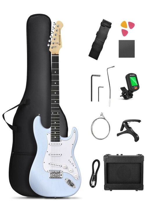 楽天市場】Donner エレキギター 初心者セット STタイプ SSS 