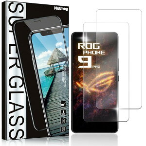 Nutmeg�y2���Z�b�g�zASUS ROG Phone 9/Phone 9 Pro/Edition �K���X�t�B�����y���{���Ɏq�f�ސ��zFOR ASUS ROG Phone 9 Pro Edition �t�B���� ROG Phone 9 Pro Edition 5G �ی�t�B���� �����K���X �d�x9H �����ߗ� ������ �C