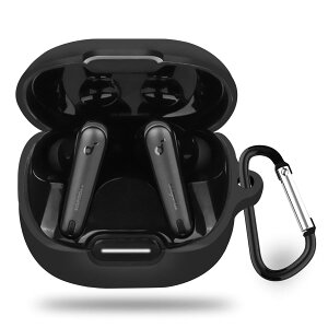 ANYOI �Ή� Ank er Soundcore Liberty 4 NC �P�[�X ���ɔ� �t��V���R���f�� LED�� �ϏՌ� �h�� �h�o �y�ʃf�U�C�� ���C�� ���X�[�d�Ή� ���h�~ �����h�~ �V���v���X���� �J���r�i�t��(�u���b�N)