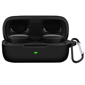 ANYOI �Ή� Sony wf-c510 �P�[�X ���ɔ� �t��V���R���f�� LED�� �ϏՌ� �h�� �h�o �y�ʃf�U�C�� ���C�� ���X�[�d�Ή� ���h�~ �����h�~ �V���v���X���� �J���r�i�t��(�u���b�N)