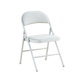 KAIHAOWIN パイプ椅子 折りたたみ椅子 ミーティングチェア 会議椅子 折りたたみチェア リビングチェア 背もたれ 折り畳み イス 省スペース 組立不要 イベント椅子 ダイニングチェア オフホワイト 1脚