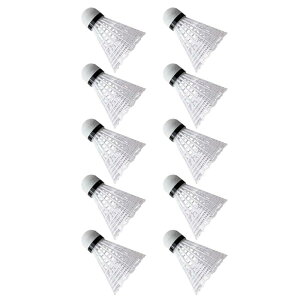 Itisyou バドミントン シャトル 10個セット ナイロン バドミントンシャトル 軽量 長持ち 耐久性 安定性 練習用 レジャー プラスチック シャトル 屋外屋内スポーツ活動用 初心者向け (ホワイト)