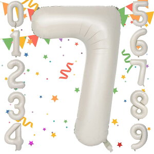 Sekat 数字 バルーン 40インチ オフホワイト ナンバーバルーン 誕生日 風船 バースデー 飾り アルミ風船 ハッピーバースデー 結婚式パーティー 記念日 ウェディング イベント お祝い 装飾 デコ