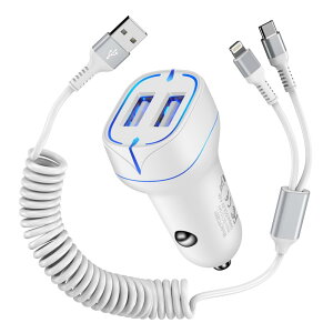 Ocbuo VK[\Pbg iphone [dԗp CgjOP[u 2 in 1 RC USB A to USB C+Lightning P[ut RLk/MFIF  }[d X}z J[ԗpP[u 2|[gԍڏ[d ACz
