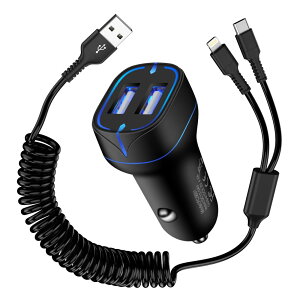 Ocbuo VK[\Pbg iphone [dԗp CgjOP[u 2 in 1 RC USB A to USB C+Lightning P[ut RLk/MFIF  }[d X}z J[ԗpP[u 2|[gԍڏ[d ACz
