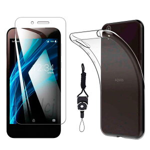 �y1���K���X�t�B����+�V���R�� �P�[�X�zFor AQUOS Sense basic 702SH �p�̃t�B���� �t���ی�t�B���� �����K���X �����ߗ� �C�A�[�� �w��h�~ ��U�h�~ For Sense basic �p�̃P�[�X �N���A TPU �ϏՌ� ����