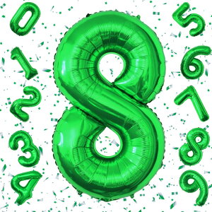 Exgox 数字バルーン グリーン アルミ風船 誕生日 40インチ ナンバー8 ハッピーバースデー 飾り付け 男の子 女の子 ギフト 記念日 お祝い パーティー 結婚式 披露宴