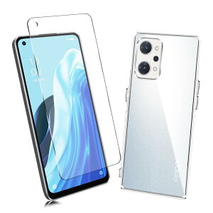 �y2���Z�b�g�z1�� FOR OPPO Reno7 A / Reno9 A �p�̃K���X�t�B���� + 1�� FOR OPPO Reno7 A / Reno9 A �p�̕ی�J�o�[�����ی� TPU �\�t�g �V���R���P�[�X �����K���X / �d�x9H / ������/�ی�t�B���� PCduoduo