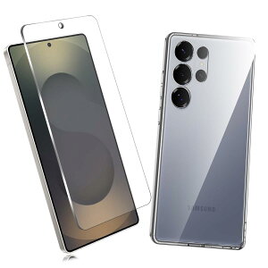 �y2���Z�b�g�z1�� FOR Galaxy S25 Edge �p�̃K���X�t�B���� + 1�� FOR Galaxy S25 Edge �p�̕ی�J�o�[�����ی� TPU �\�t�g �V���R���P�[�X �����K���X / �d�x9H / ������/�ی�t�B���� PCduoduo
