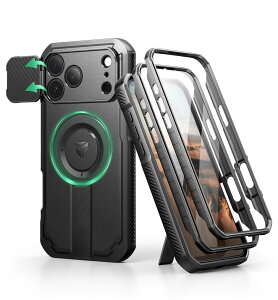 Dexnor iPhone 17 Pro Max�p �P�[�X �X���C�h���J�����J�o�[&�����\�L�b�N�X�^���h&������ʕی�t�B���� ���V���b�N�v���t �o���p�[�P�[�X �d�����C�ی�J�o�[�i�u���b�N�j