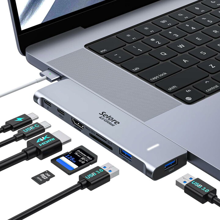 楽天市場】MacBook Air ハブ macbook ハブ mac ハブ 7in2 Macbook Pro 