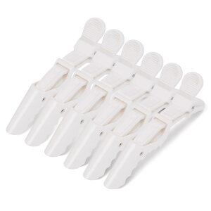 KISARGワニクリップ ダッカールメンズ サロンヘアクリップ ドラゴンクリップ スタイリング ヘアピン バレッタ髪留め 理髪 美容 専用 6個セット入り ホワイト