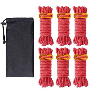 YFFSFDC �e���g���[�v 6�{�Z�b�g 4mm * 4m �ω׏d260kg �K�C���[�v �p���R�[�h ���[�v �K�C���C�� �^�[�v���[�v ���� �L�����v �A�E�g�h�A �A���~�j�E�� ���݋���t�� ���[�ܕt�� (��)