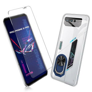 �y2���Z�b�g�z1�� FOR ROG Phone 6 / 6 Pro �p�̃K���X�t�B���� + 1�� FOR ROG Phone 6 / 6 Pro �p�̕ی�J�o�[���� �ی� TPU �\�t�g �V���R���P�[�X �����K���X / �d�x9H / ������/�ی�t�B���� PCduoduo