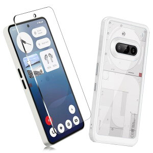 �y2���Z�b�g�z1�� FOR Nothing Phone 3a �p�̃K���X�t�B���� + 1�� FOR Nothing Phone 3a �p�̕ی�J�o�[�����ی� TPU �\�t�g �V���R���P�[�X �����K���X / �d�x9H / ������/�ی�t�B���� PCduoduo