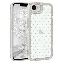 Lafunda 用の iPhone 17e/iPhone 16e ケース クリア キラキラ ラインストーン 水玉模様 スマホケース 透明 グリッ タ…