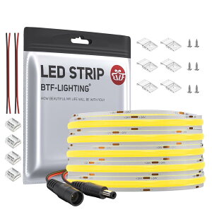 BTF-LIGHTING FCOB COB LEDe[vCg x tLVuLEDe[vCg 10M/[ 5280LEDs dF 3000K 8mm XgbvCg DC24V 14W/m \ ό`\ ؒf\ Q Lb` z[ 