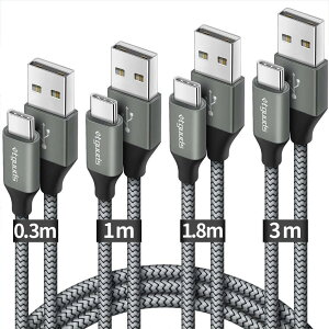 USB Type C P[uy4{Zbg 0.3m+1m+1.8m+3mzetguuds }[d ^Cvc P[u f[^] ϋviC R[h ^Cvc Xperia XZ1 XZ2 XZ3, Galaxy S22 S21 S20 S10 S9 A20 A21, Note10/9/8, LGType-c@