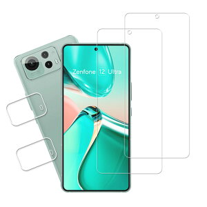 KPNS ASUS Zenfone 12 Ultra �p (2��)�K���X�t�B���� + (2��)�J�����t�B���� ���{���Ɏq�f�ލ̗p �S�� �ی� �����K���X �t�B���� �J�����ی� �����Y�J�o�[ �Ή�