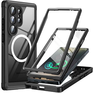 MESTRIEV Galaxy S25 Ultra �p �P�[�X�yMagSafe�Ή��E�ČRMIL�K�i�z�S�ʕی� 9H �����K���X �ϏՌ� �ی�t�B�����t�� �ϋv�� �y�� ���菝�h�~ �}�O�l�b�g���� ���C�� ���X�[�d�Ή� �w�ʃN���A ���ʕی� 