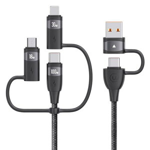 USB [dP[u 6in1 P[u PD100W USB Type C/Micro/IP to USB C/A }[d f[^] 1{6 [dR[h ϋviC҂ ^CvC P[u ^CvC P[u @Ή (, 1.2M)