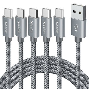 USB Type C/^Cvc P[u [1m 5{Zbg] CLEEFUN USB-C }[dP[u f[^] R[h ^Cvc ϋv fh~ iC iPhone15 iPhone15 ProAGalaxy S10 S9 A20 A21 A22AXperiaASense3 type-c@