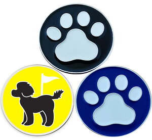 Adhere ゴルフ マーカー ゴルフキ磁気 ロゴボールマーク かわいい猫犬 肉球 デザイ3個入り 含まない 台座 (D ゴルフ マーカー ・3個入)