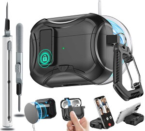 Ausrann AirPods Pro3 �P�[�X AirPods Pro ��3���� �P�[�X ���b�N���d�b�X�^���h�t�� �G�A�[�|�b�Y�v��3 �J�o�[ Magsafe ���C�� ���X�[�d�Ή� �C���z���|���L�b�g���J���r�i�t�� TPU �V���R�� ������� �S