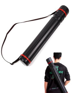 TerraShine ポスターケース 図面ケース 円筒 サイズ調節可能 45〜70cm 作品収納ケース 防水 防塵 ポスター 製図 図面 プレイマット 持ち運び 手提げ