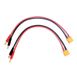Boladge 2�p�b�NXT90�I�X�R�l�N�^��4mm �o�i�i�v ���O�e �ۃI�X�R�l�N�^�ɕϊ� 12AWG 30CM�P�[�u�� ���W�R�����| �o�b�e���[�[�d�P�[�u��