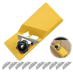 ADOFUNミニ面取かんな【本体1個+替刃10枚】平かんな ボードカンナ 木工鉋 鋭い 2スロット 角面取45度+平 細工用 コルクボード、石膏ボード用 木工作業 切削工具 プロ職人用 木工用