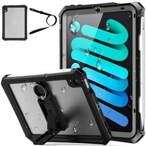 Tmacjump iPad Mini6 ��6���� [2021] 8.3�C���` �P�[�X IP68 ���S�h�� �h�o �ϏՌ� �y�����[ �ی�t�B�����t TouchID�F�ؑΉ� �L�b�N�X�^���h �V�����_�[�X�g���b�v �����C �L�b�`�� ��ƌ��ꓙ�Ɋ��� �A
