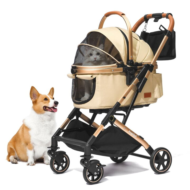楽天市場】Angelpet ペットカート 分離型 猫 犬用 バギー いぬ用 4輪 