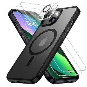 【MagSafe対応・フィルムセット】Holidi iphone13mini ケース MagSafe マット感 マグネット搭載 ストラップホール付き 米軍MIL規格 全面保護 ワイヤ レス充電 黄変なし 二重構造 半透明 アイフォン13ミ