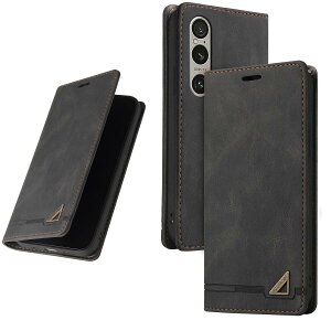 UnivoColors Sony Xperia 1 VI(SO-51E/SOG13) �蒠�^�P�[�X �������� �X�^���h�@�\ �J�[�h���[ �}�O�l�b�g�� TPU�\�t�g�J�o�[ �S�ʕی� �J�����ی� �Ռ��z�� RFID�u���b�L���O ������� �J�o�[(�u���b�N)