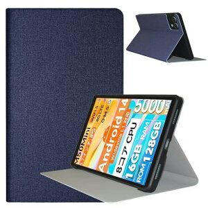 For Teclast M50 Mini �P�[�X Kluso ���y�� �ɔ� ����PU ���U�[ �J�� �X�^���h �X�}�[�g�P�[�X �X�^���h �@�\ �X�}�[�g�J�o�[ �[�d�Ή� Teclast M50 Mini �Ή� (�u���[)