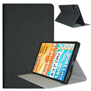 For Teclast M50 Mini �P�[�X Kluso ���y�� �ɔ� ����PU ���U�[ �J�� �X�^���h �X�}�[�g�P�[�X �X�^���h �@�\ �X�}�[�g�J�o�[ �[�d�Ή� Teclast M50Mini �Ή� (�u���b�N)